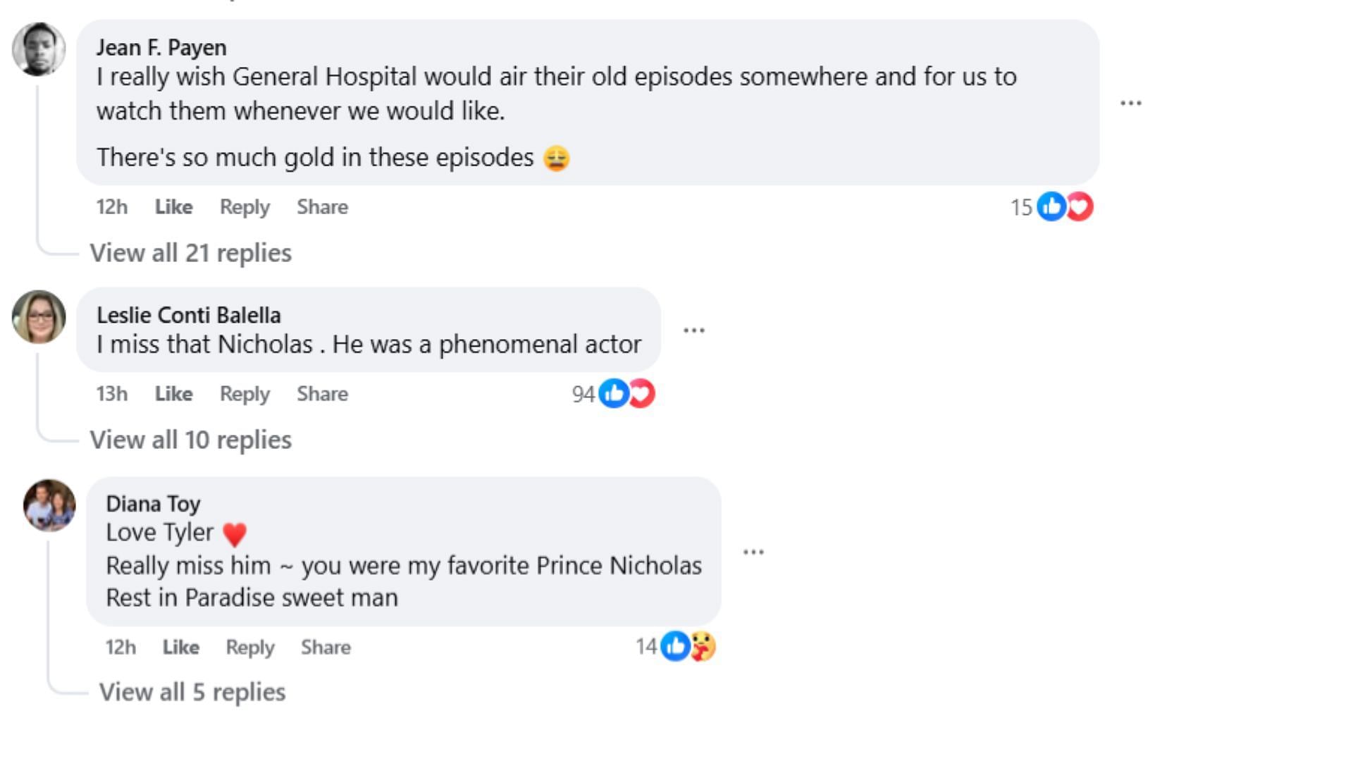 Comments by fans on the post (Image via Facebook/@Dustin Watts)